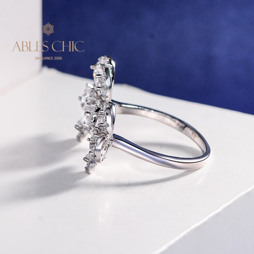Offener Ring mit gepflasterten Blumen R1378