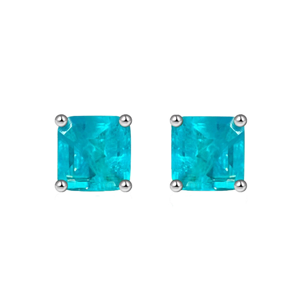 Quadratische Paraiba-Ohrringe E0126