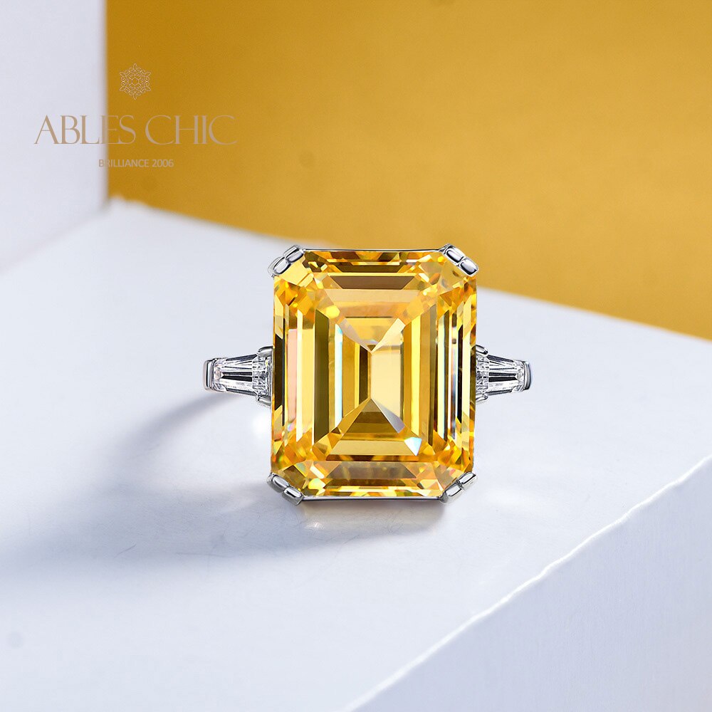 Citrinring im Smaragdschliff R1243