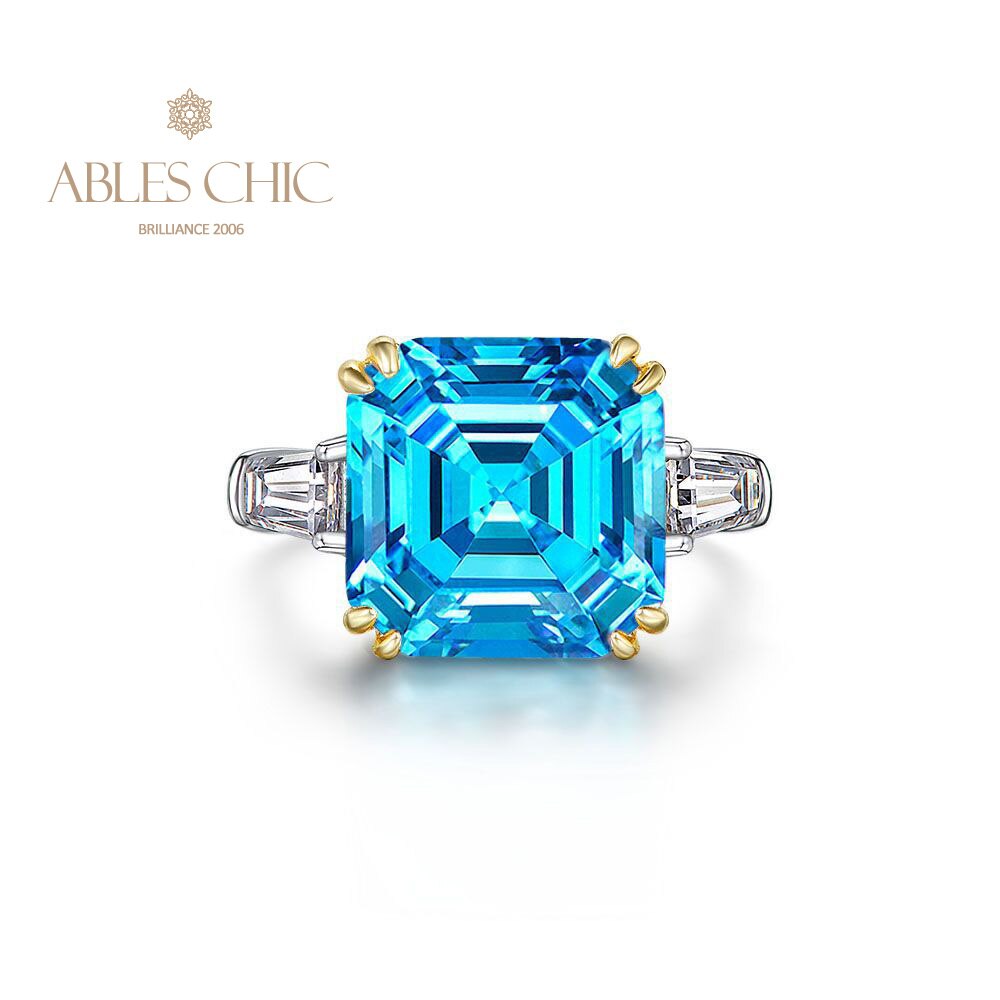 Asscher Ehering mit gelbem Citrin R0864