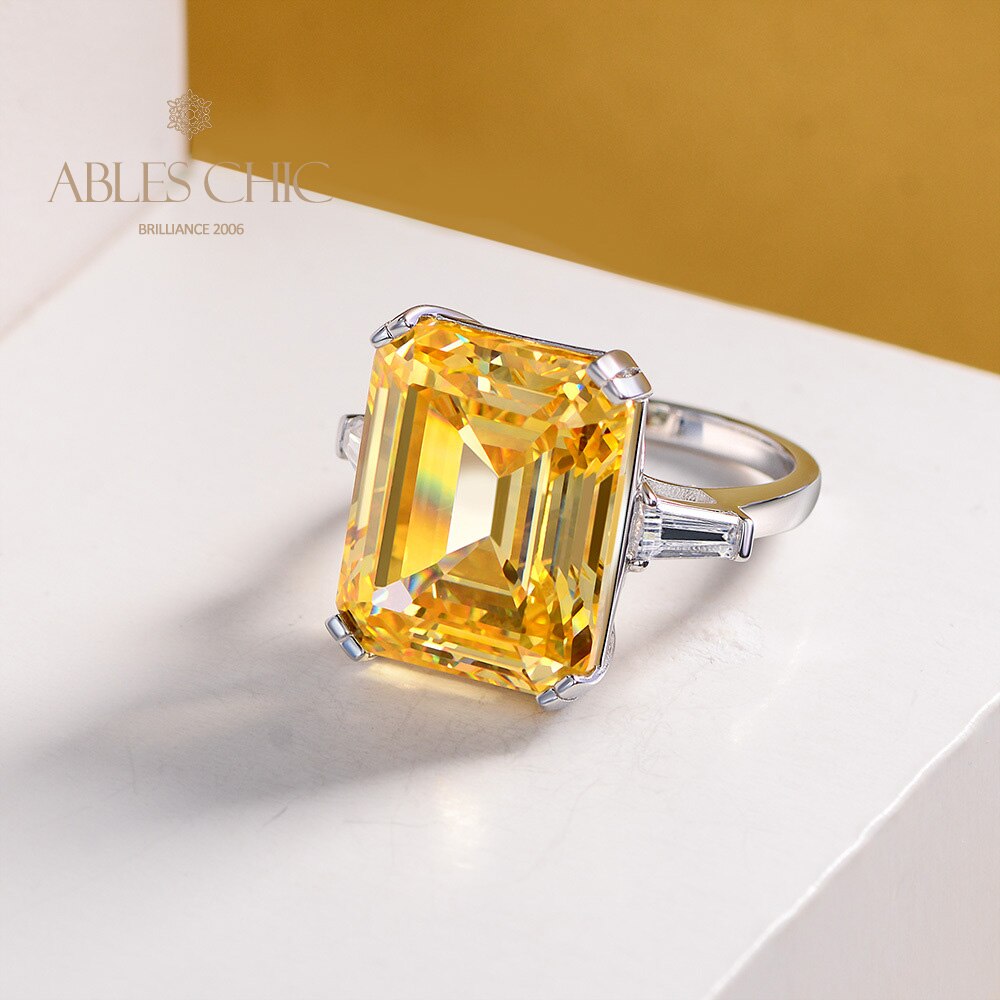 Citrinring im Smaragdschliff R1243