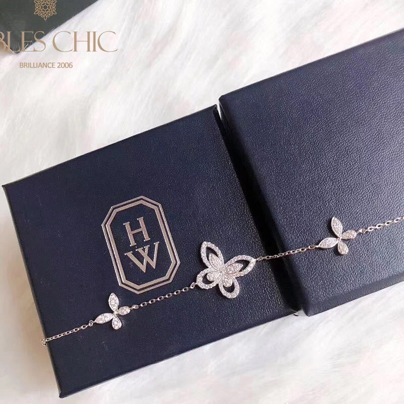 Pavé-Armband mit Schmetterlings-Eisverschluss B0486