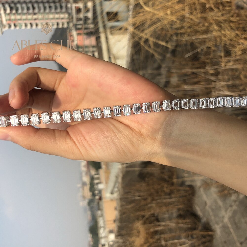 Smaragdschliff Iced Out Brautarmband B0452