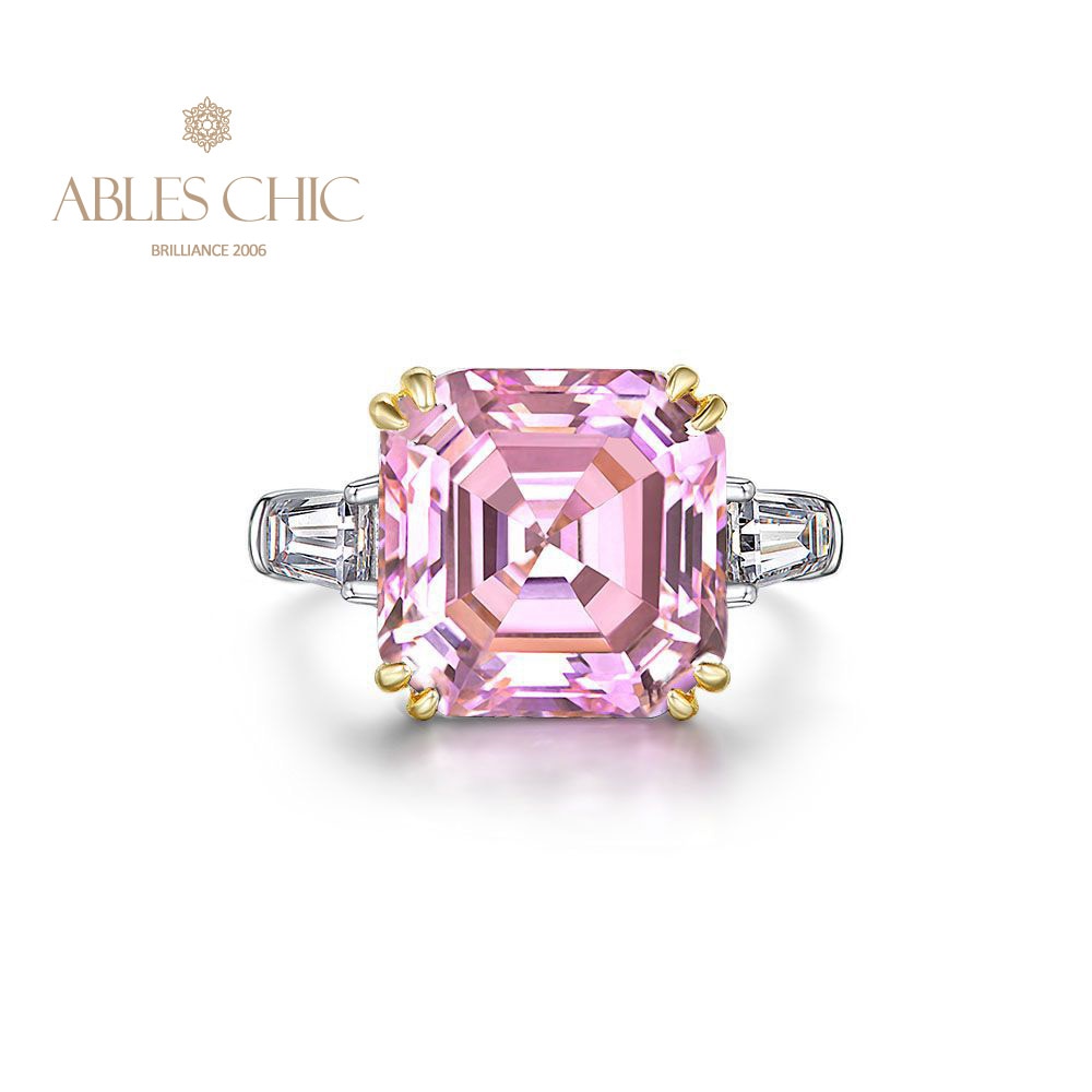 Asscher Ehering mit gelbem Citrin R0864