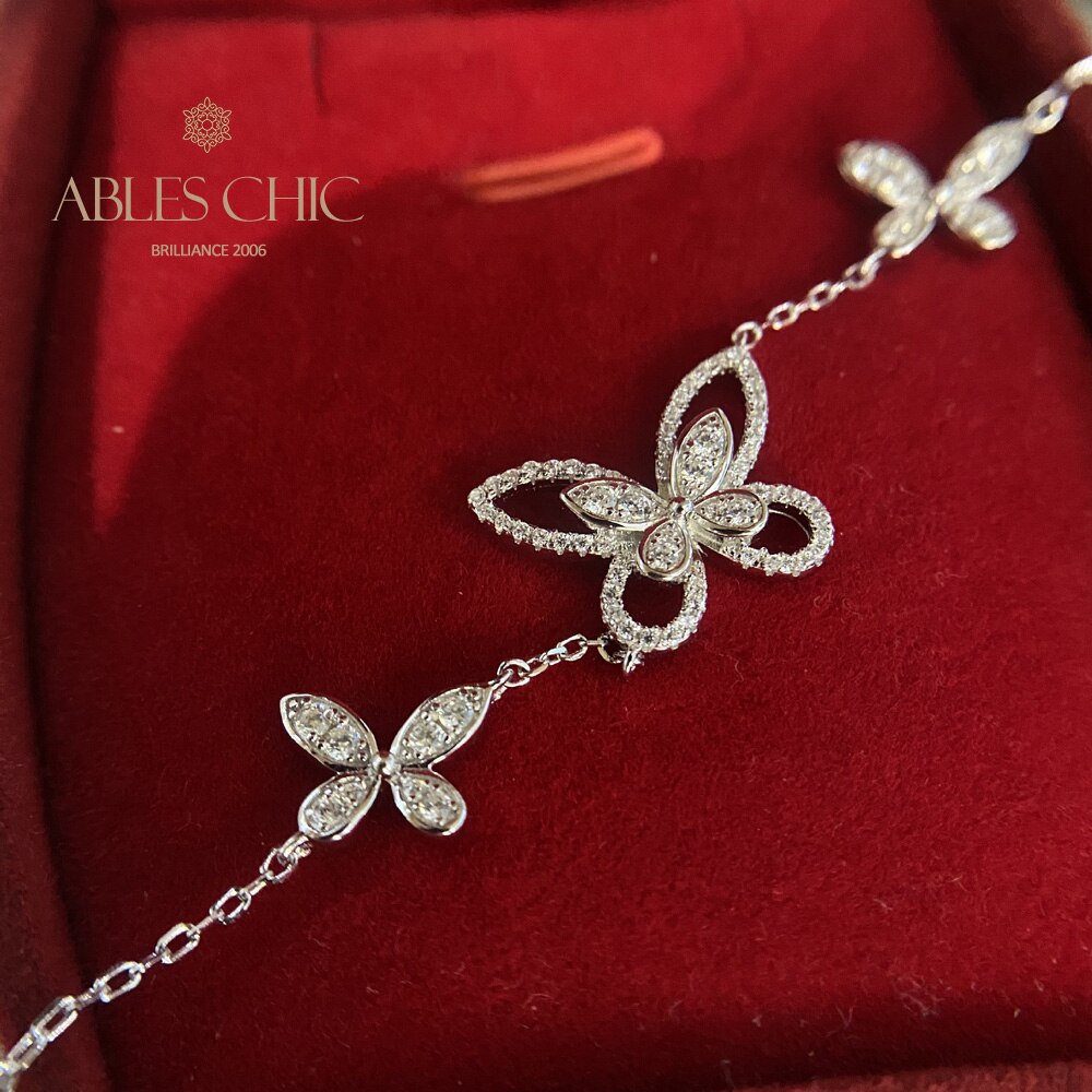 Pavé-Armband mit Schmetterlings-Eisverschluss B0486
