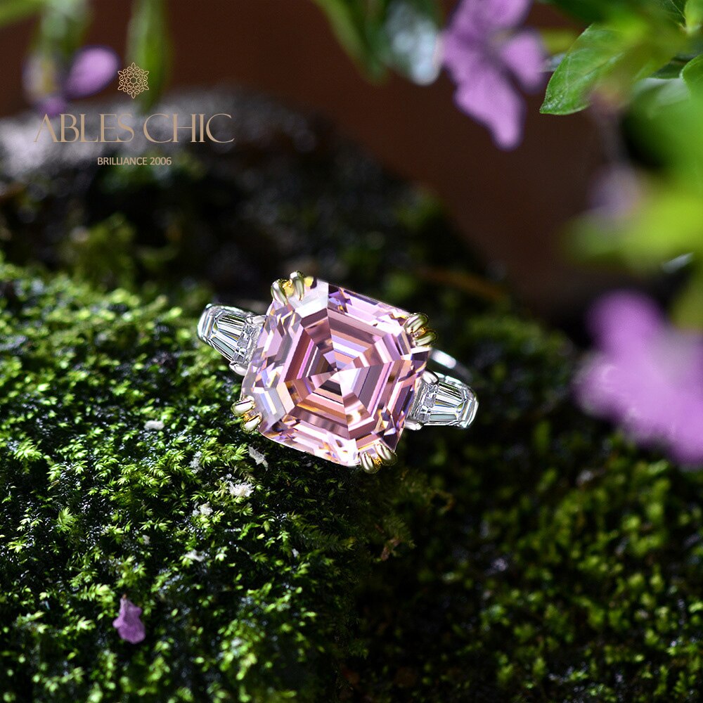 Asscher Ehering mit gelbem Citrin R0864