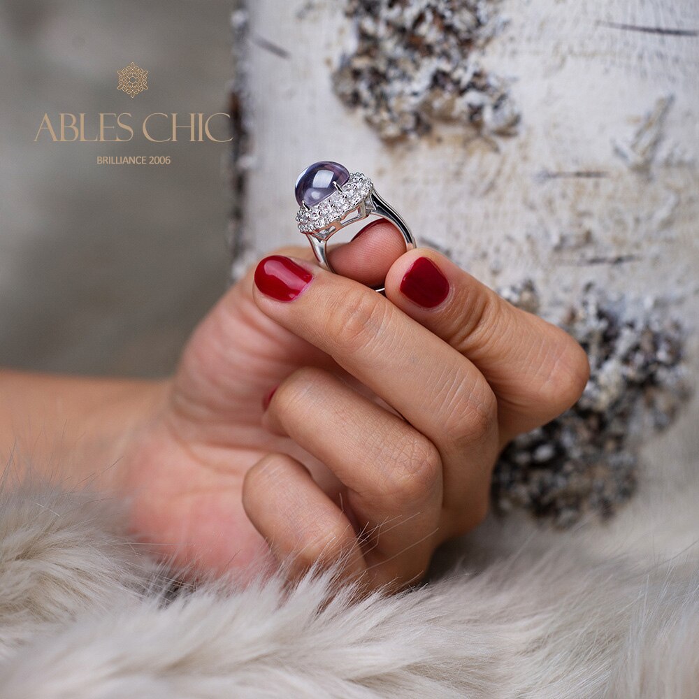 Halo-Ring mit Granatbesatz R0321