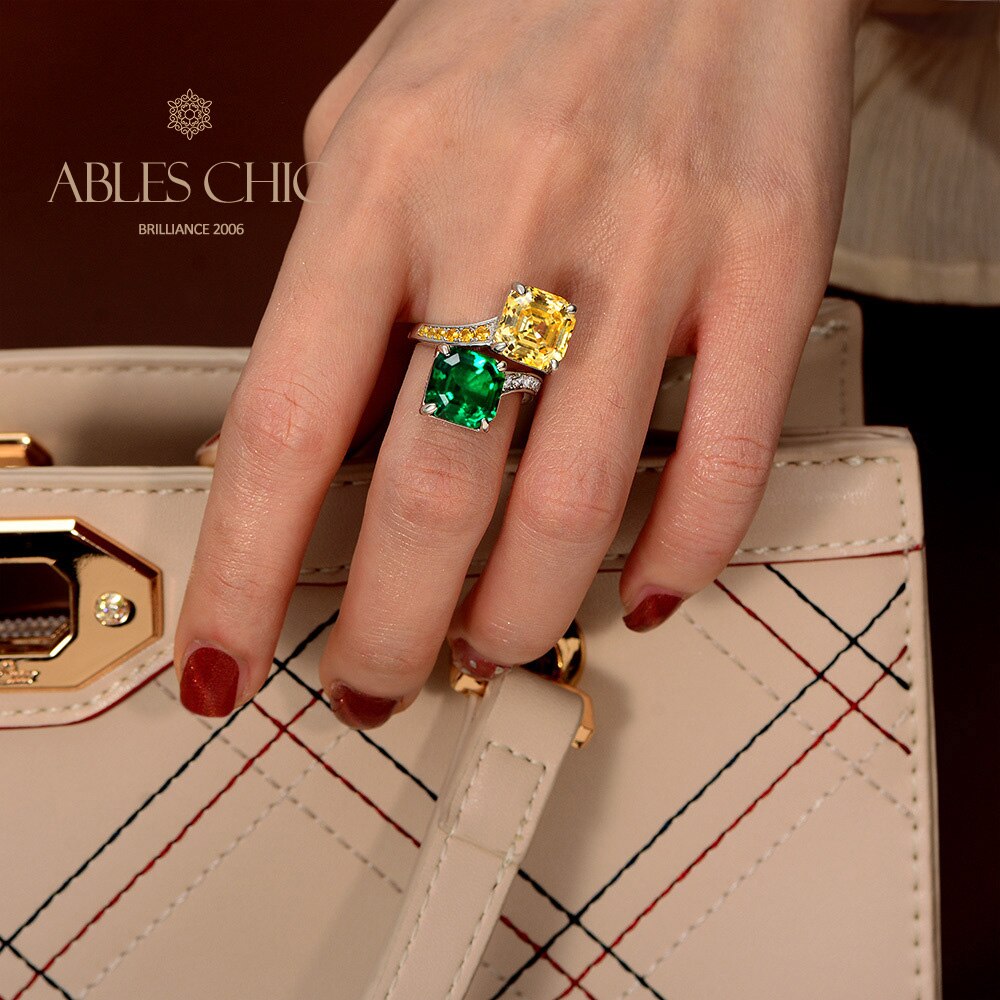 Offener Ring mit böhmischen Edelsteinen R1449