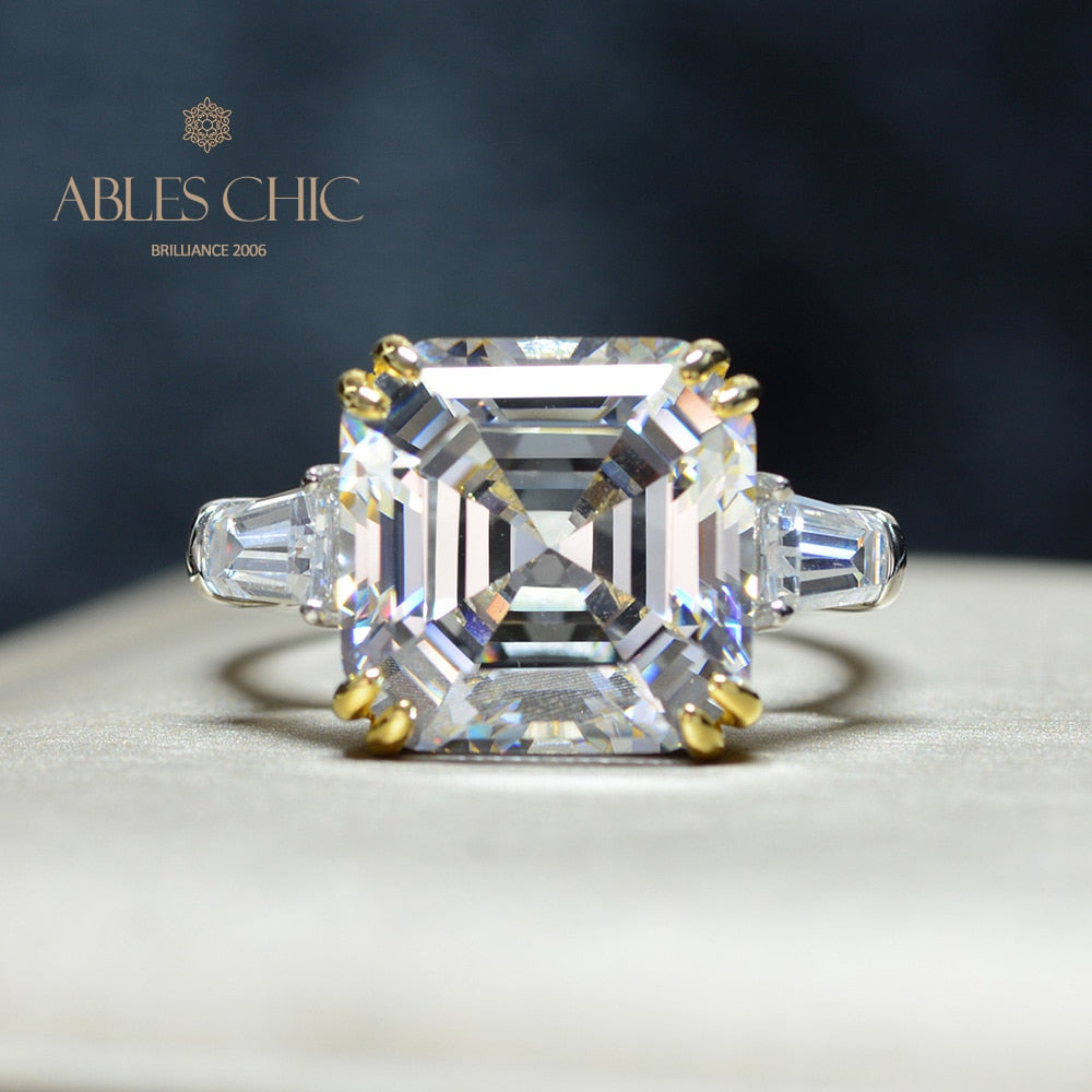Asscher Ehering mit gelbem Citrin R0864