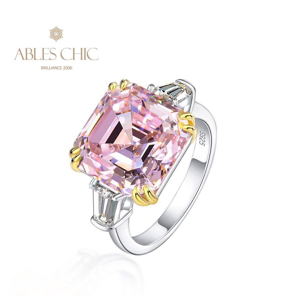 Asscher Ehering mit gelbem Citrin R0864