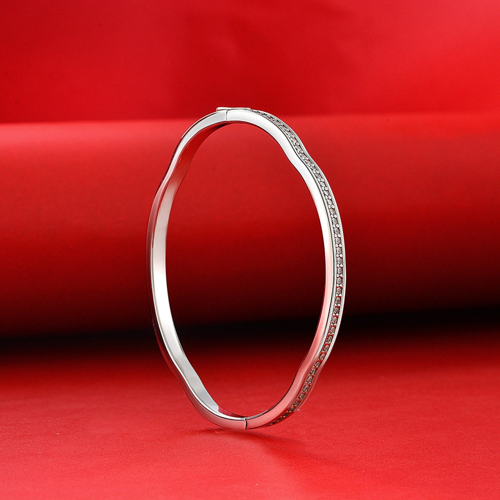 Gewellter Bling-Stapel-Armreif B0878