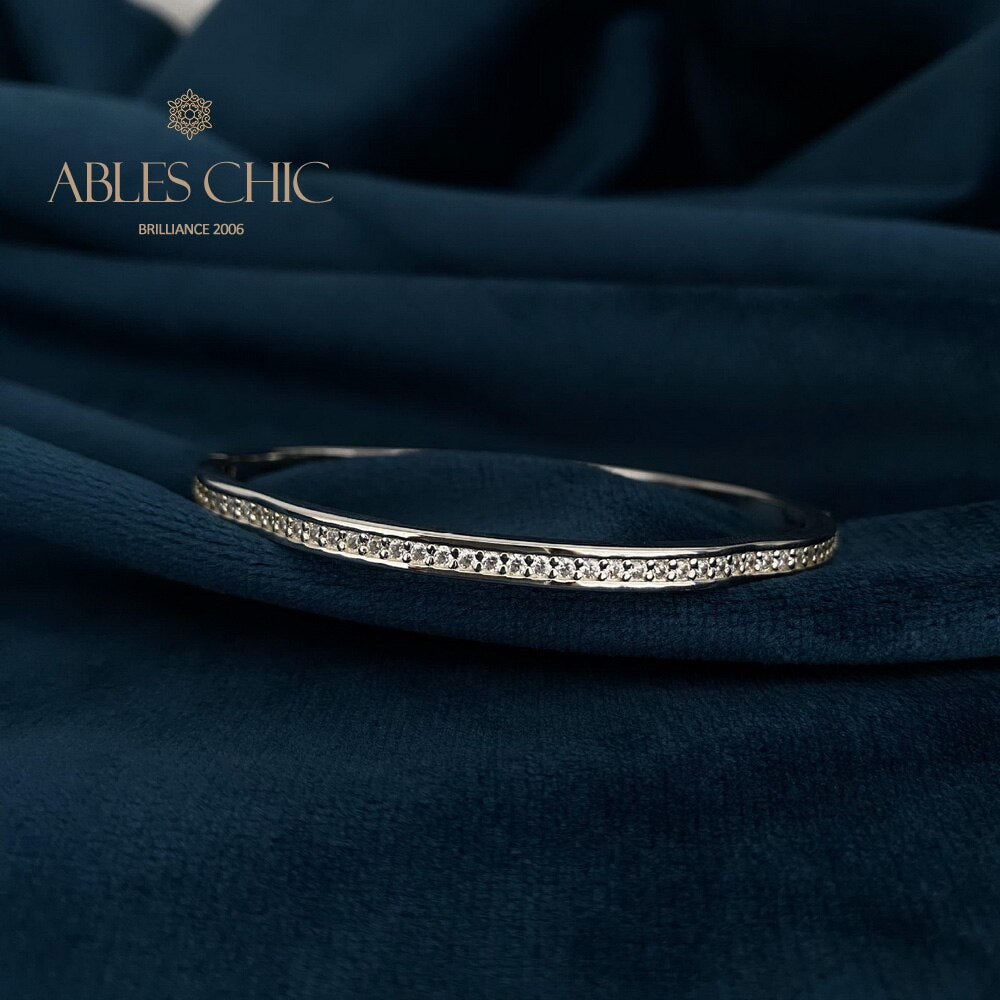 Gewellter Bling-Stapel-Armreif B0878
