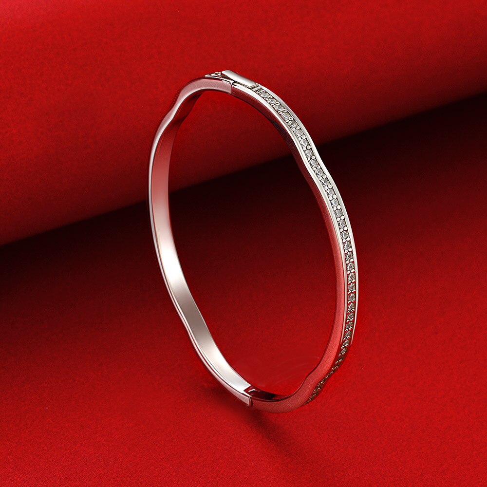 Gewellter Bling-Stapel-Armreif B0878