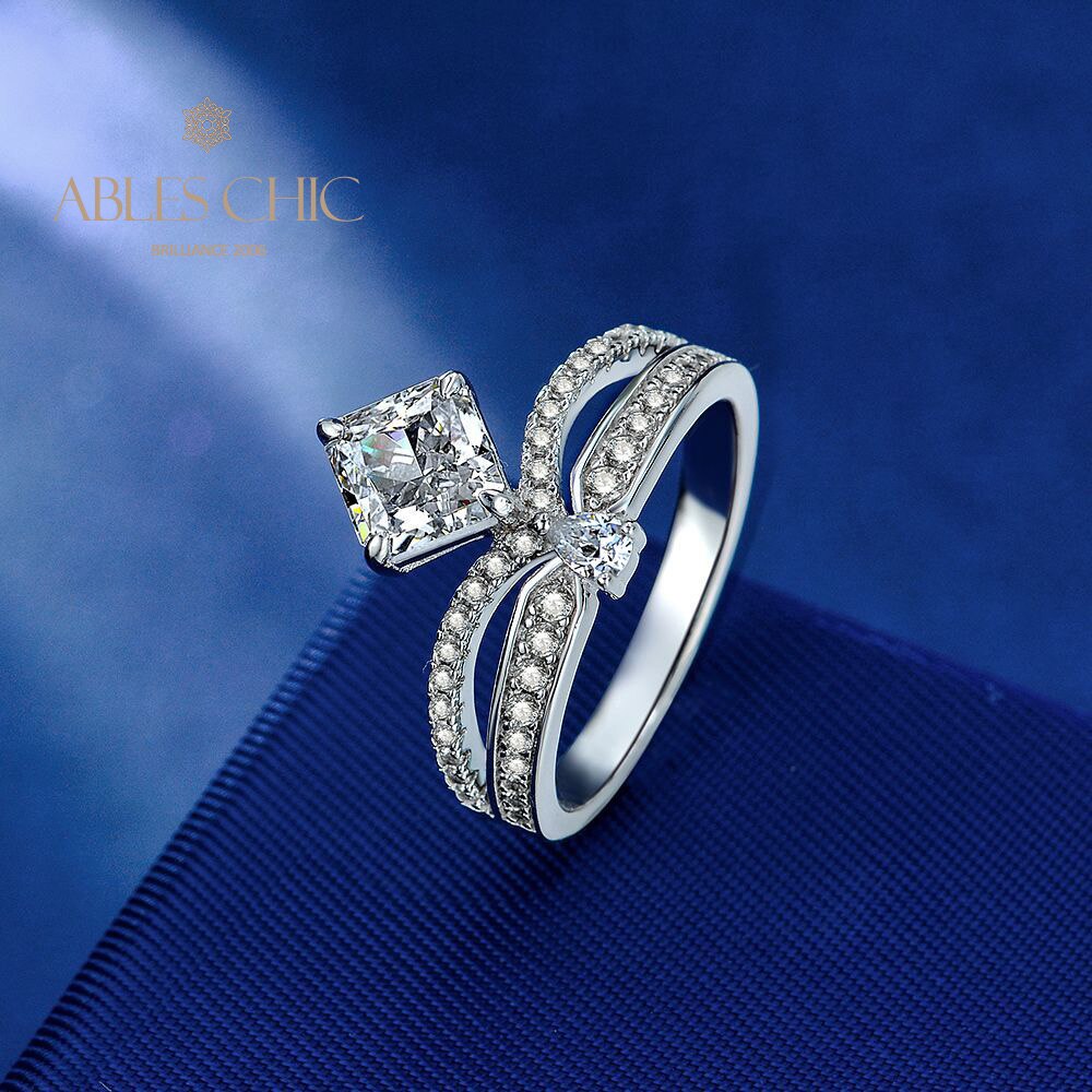 Eleganter Kronen-Verlobungsring R1524