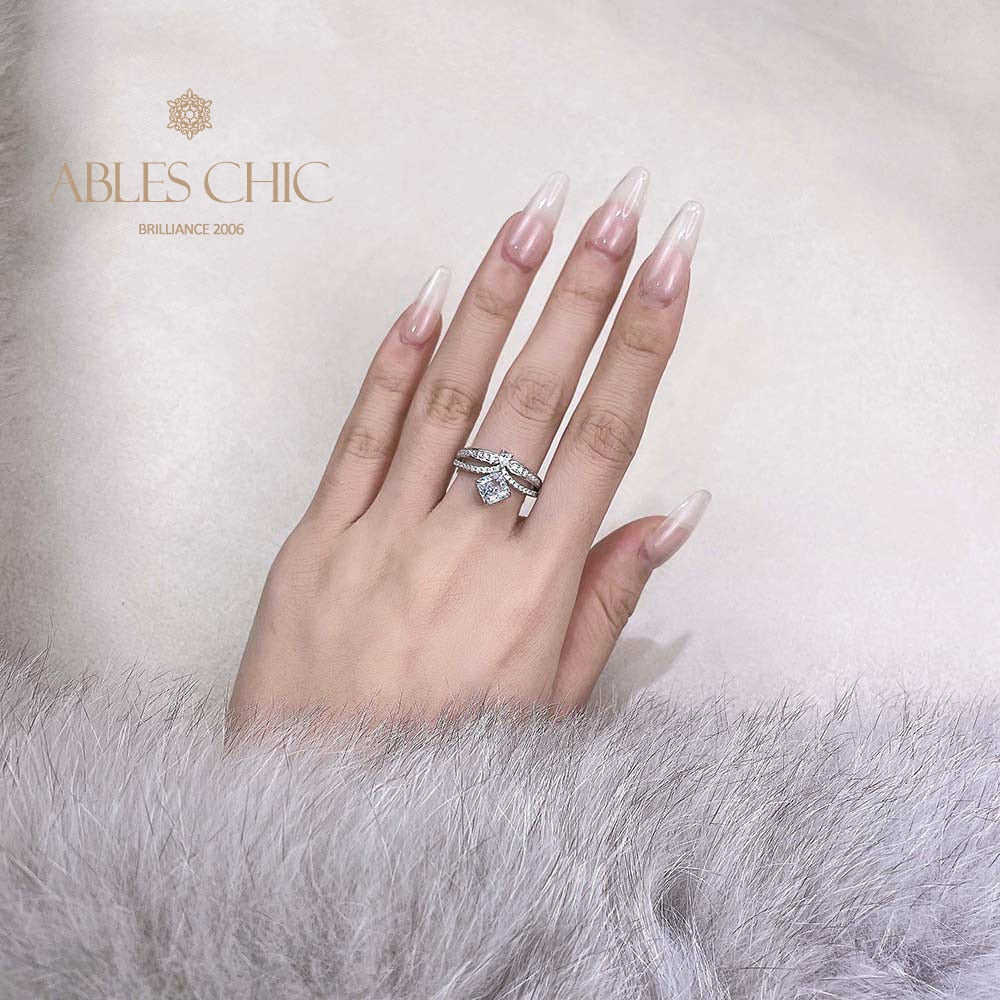 Eleganter Kronen-Verlobungsring R1524