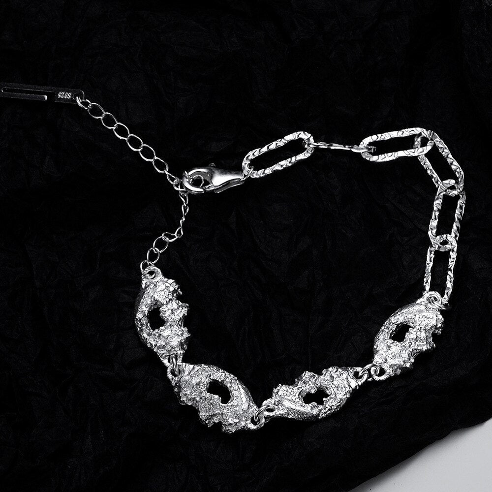 Dickes, zerknittertes Gliederarmband B1024