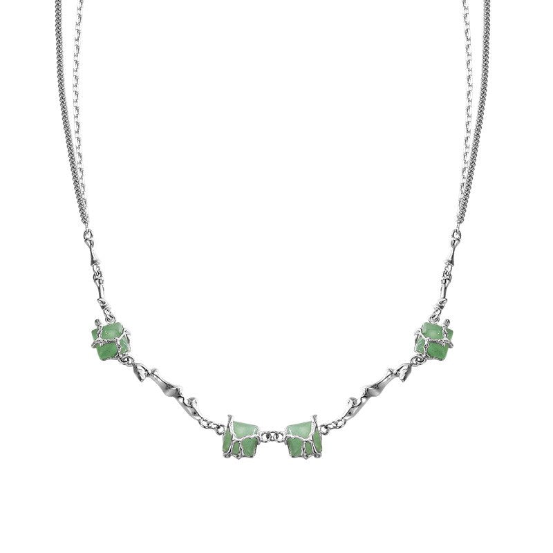 Jade Unregelmäßige Kettenhalskette N1014