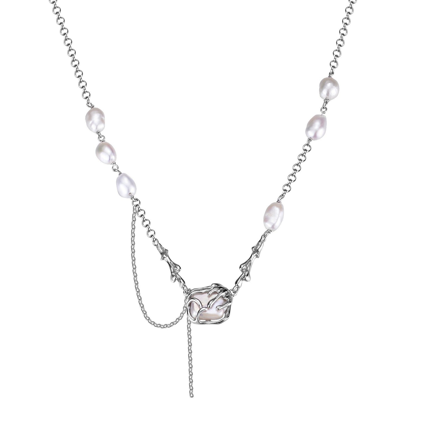 Mehrkettige Halskette mit Barockperlen N1045