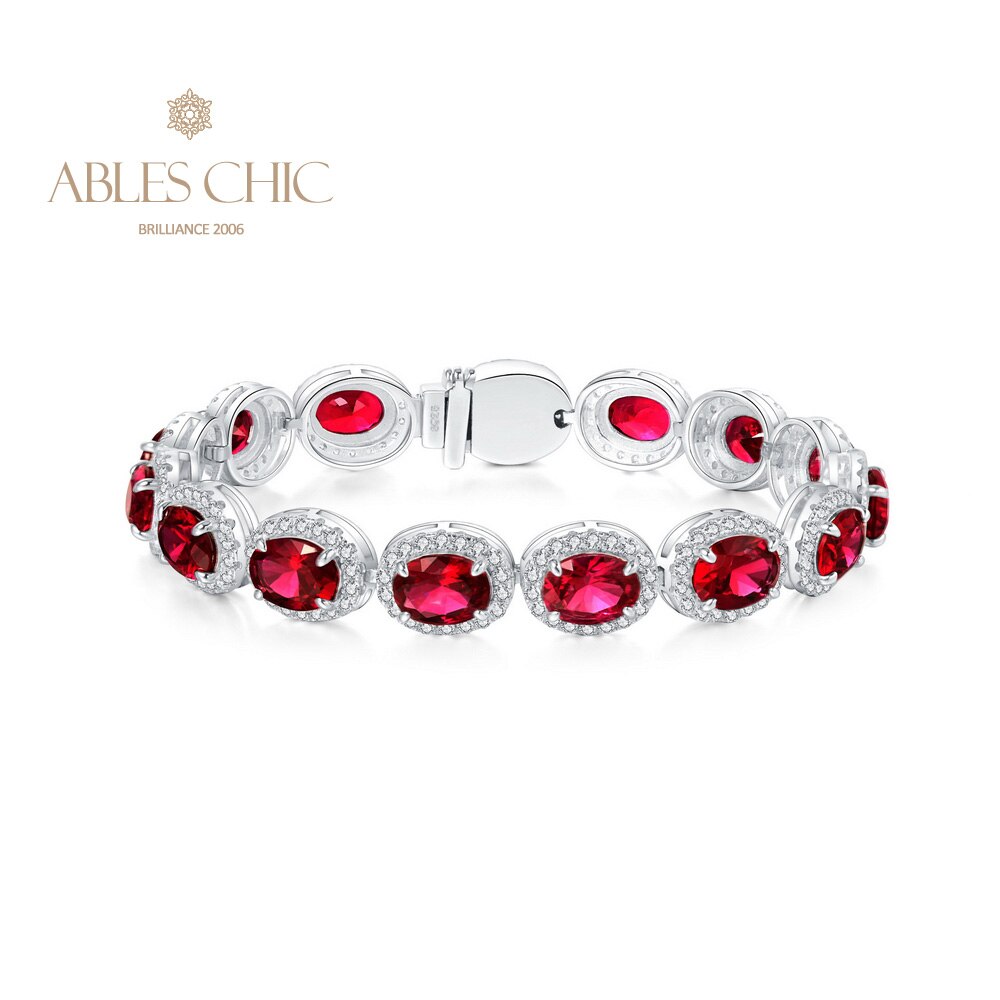 Rubin-Blumenarmband B0606
