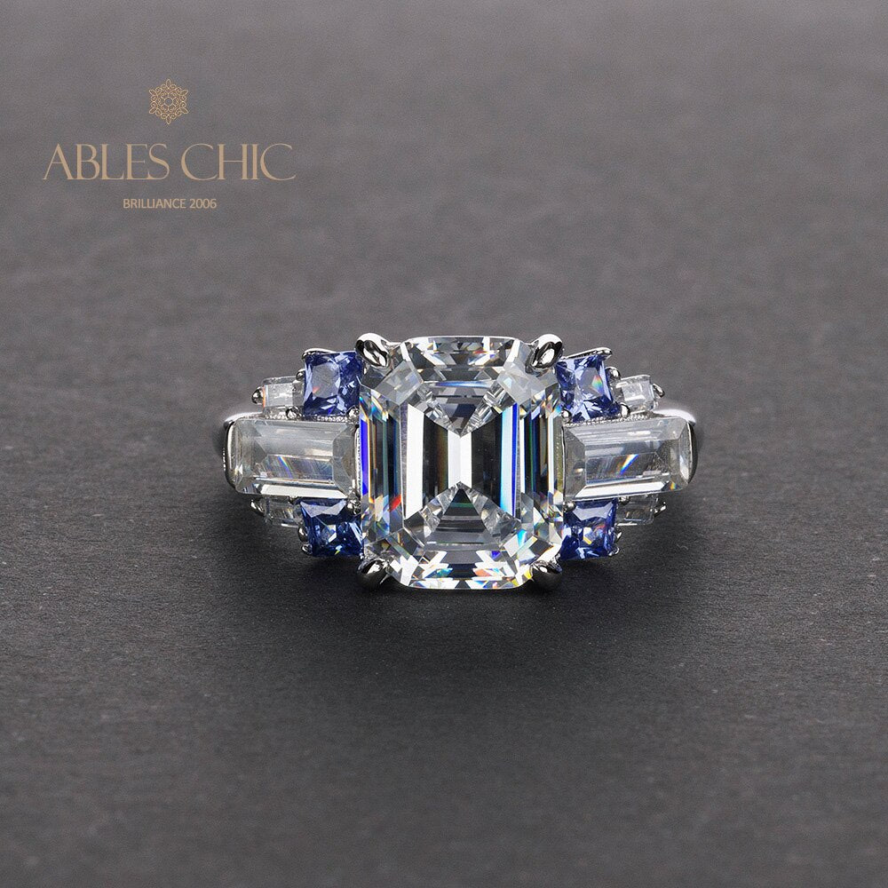 Verlobungsring mit Diamant im Asscher-Schliff R0380
