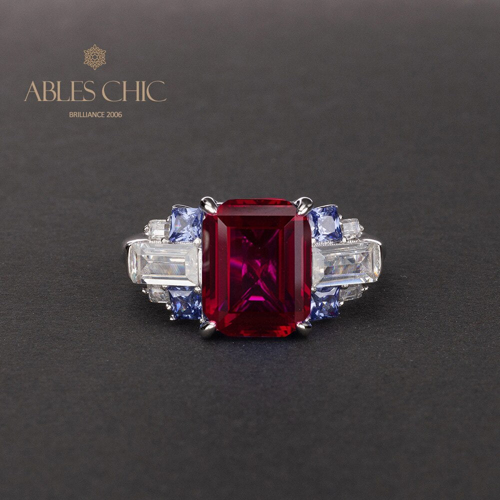 Verlobungsring mit Diamant im Asscher-Schliff R0380