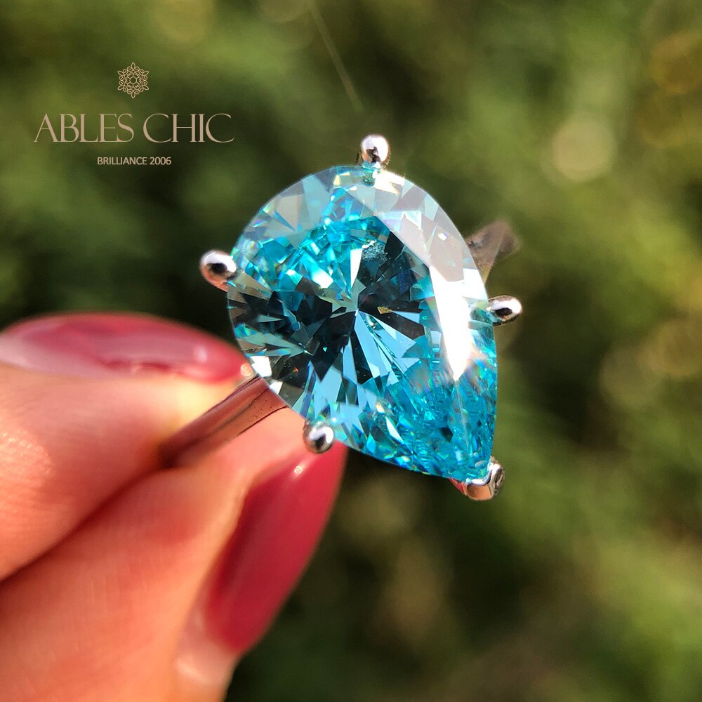 Birnenförmiger Solitär-Stimmungsring R0349