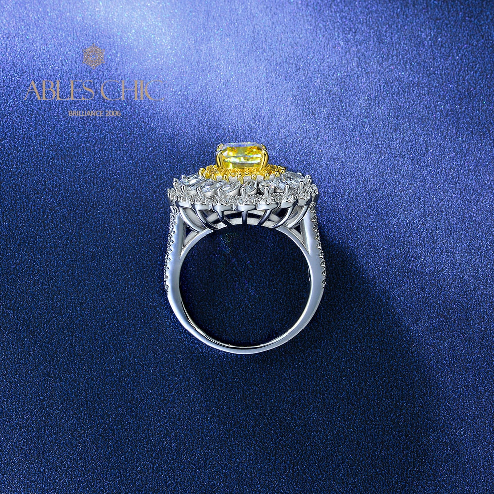 Citrin Halo Daisy Ring R1531