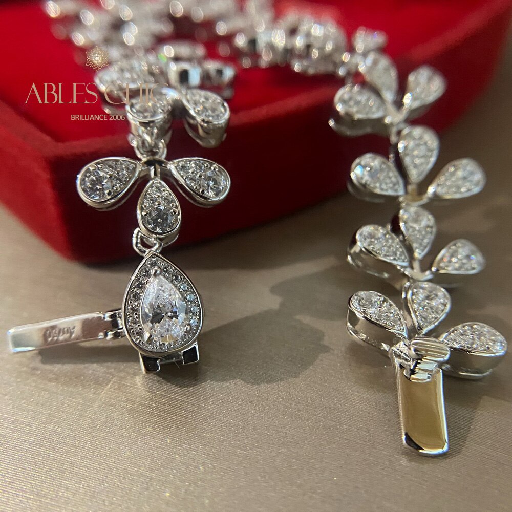 Blume Iced Out Hochzeitsarmband B0553