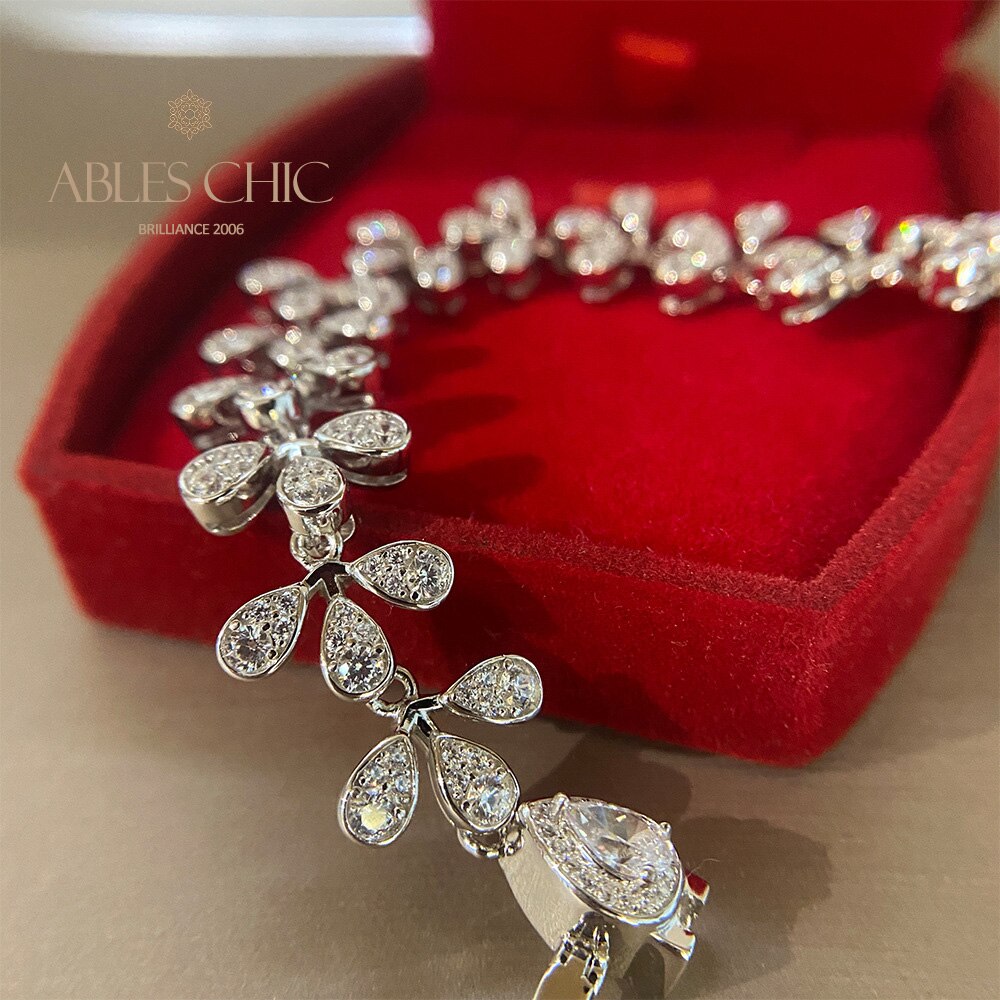 Blume Iced Out Hochzeitsarmband B0553