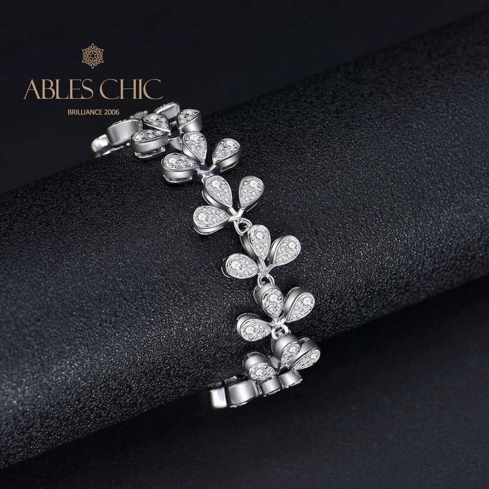 Blume Iced Out Hochzeitsarmband B0553