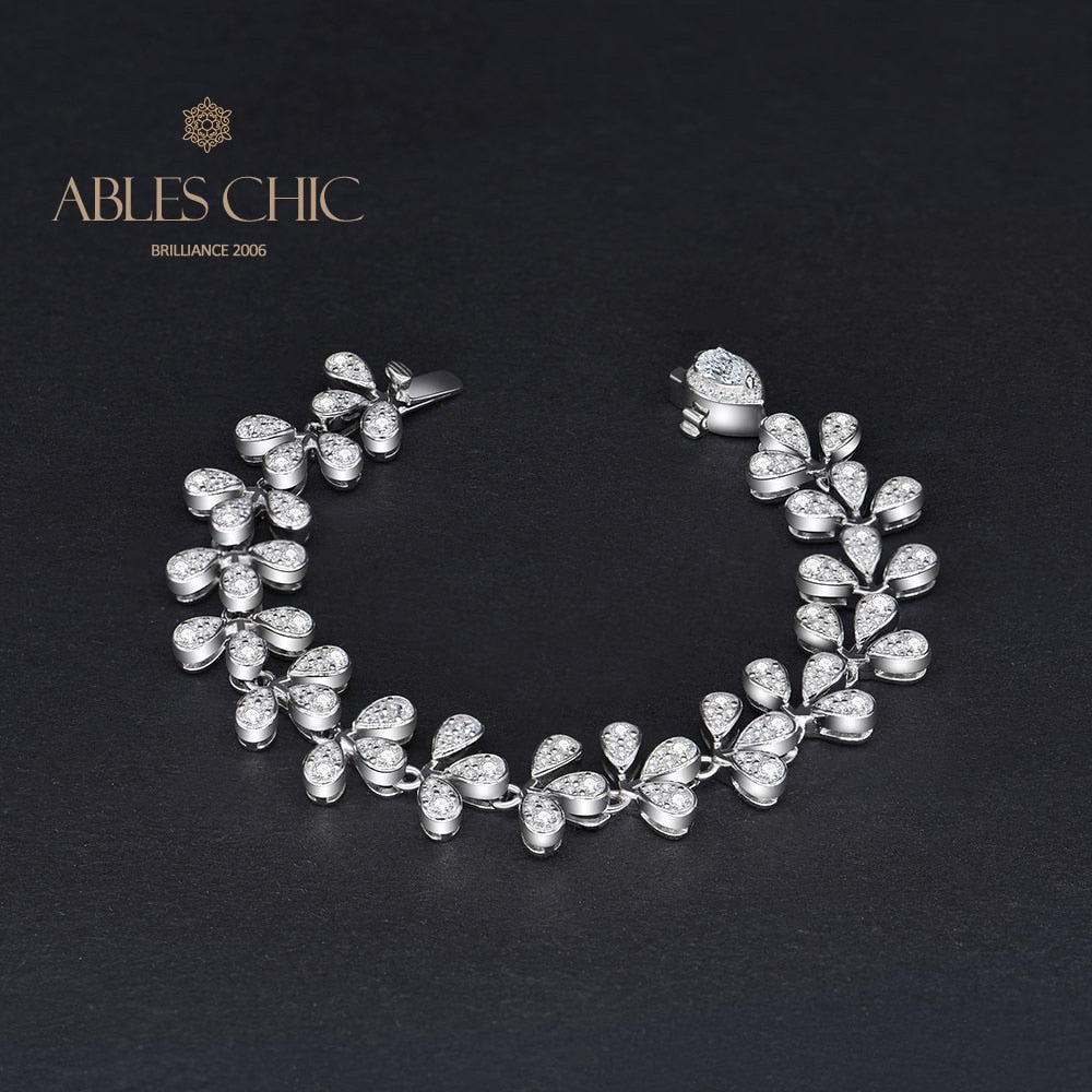 Blume Iced Out Hochzeitsarmband B0553