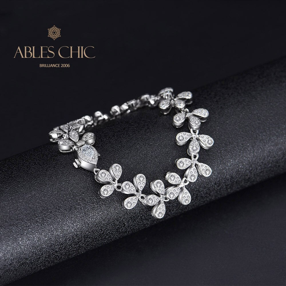 Blume Iced Out Hochzeitsarmband B0553