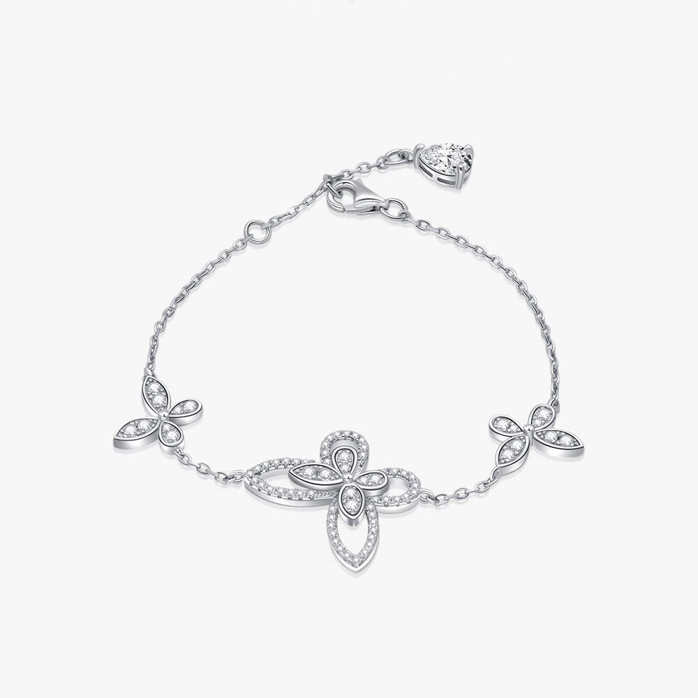 Pavé-Armband mit Schmetterlings-Eisverschluss B0486
