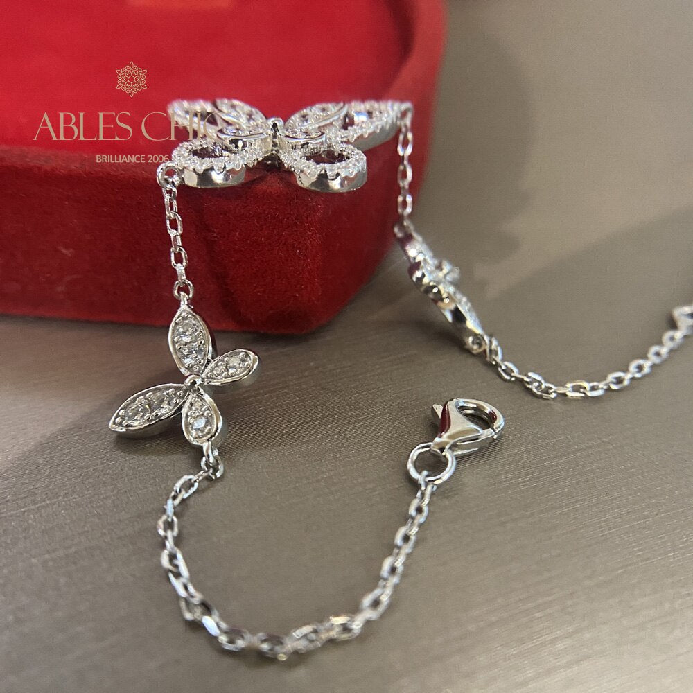 Pavé-Armband mit Schmetterlings-Eisverschluss B0486