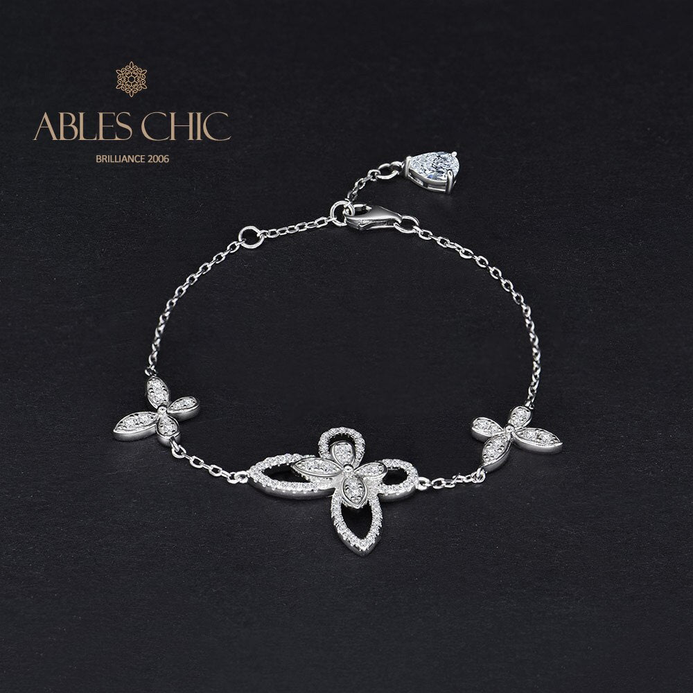 Pavé-Armband mit Schmetterlings-Eisverschluss B0486