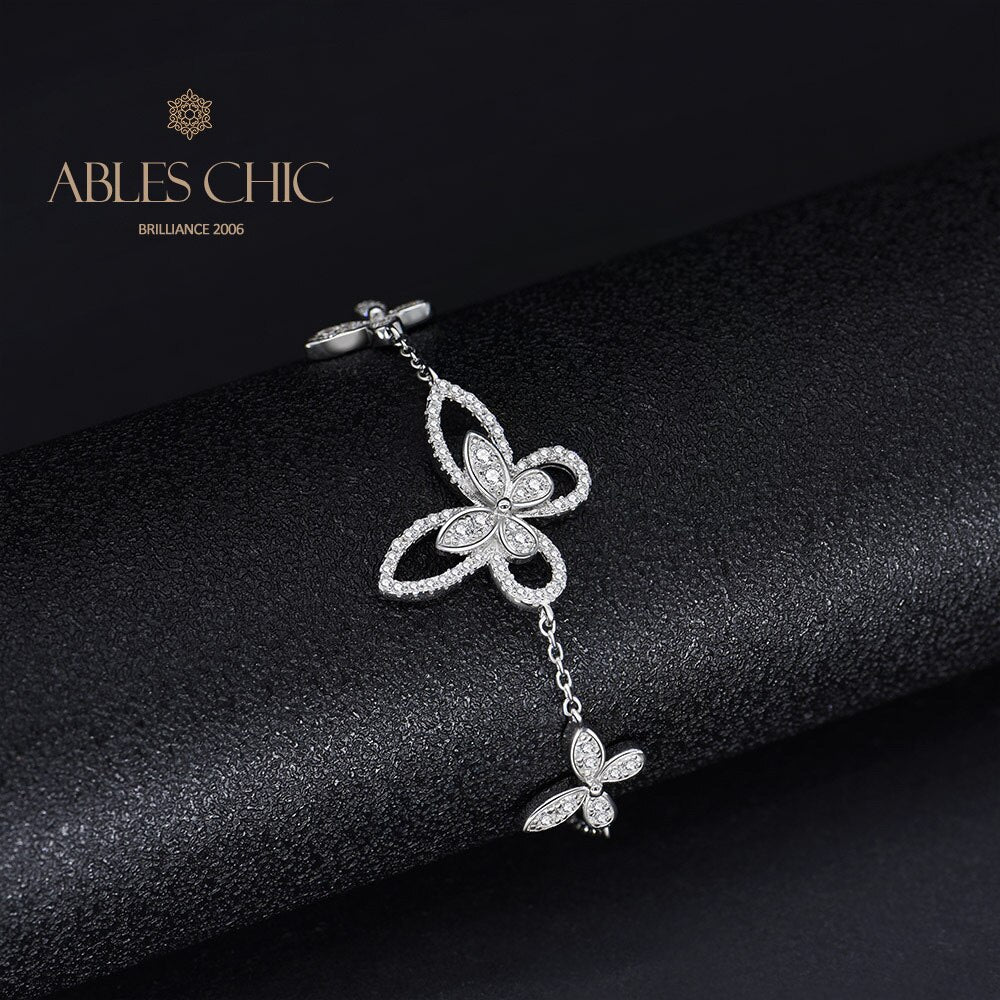 Pavé-Armband mit Schmetterlings-Eisverschluss B0486