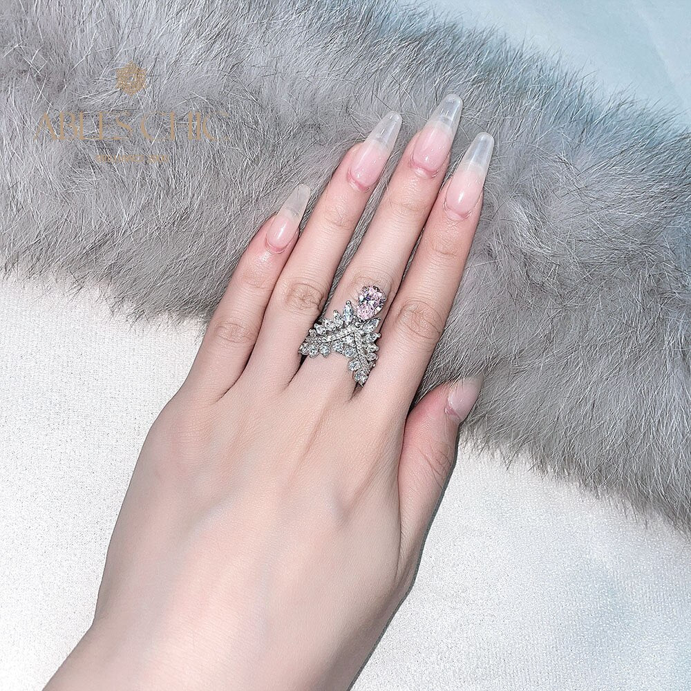 Saphir Birnenkronenring R1532