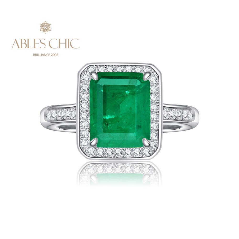 Ehering mit Labor-Smaragd R0303