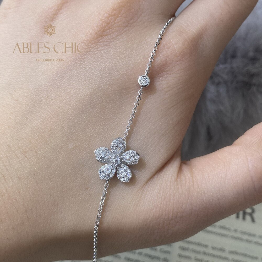 Blütenblatt Blume Hochzeit Armband B0855