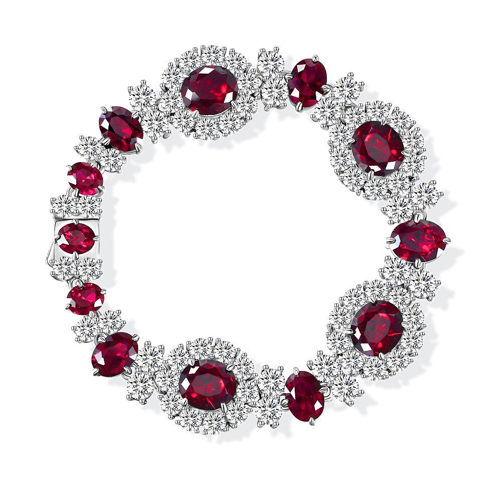 Rubin-Blumenarmband B0101
