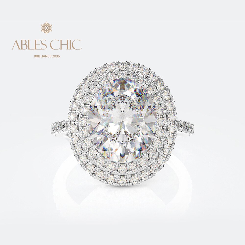 Halo-Ring mit Zirkonia-Pavé R0403