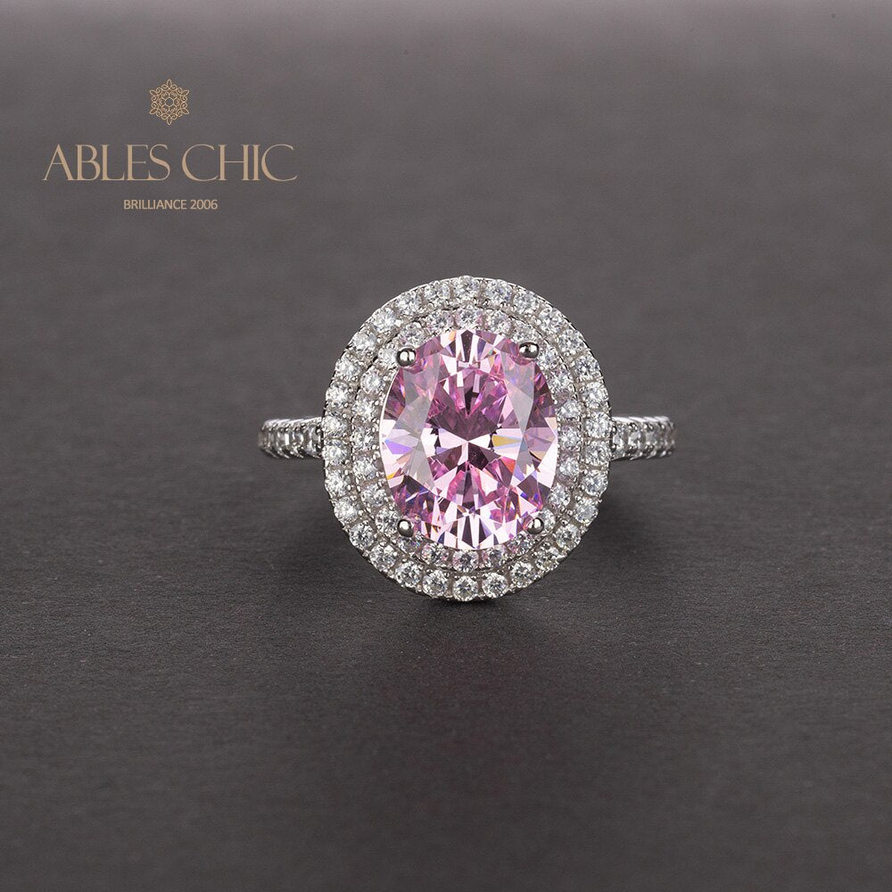 Halo-Ring mit Zirkonia-Pavé R0403
