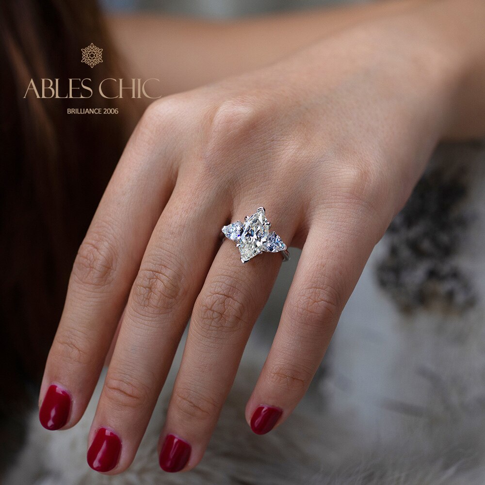 Diamant-Verlobungsring mit 3 Steinen R0313