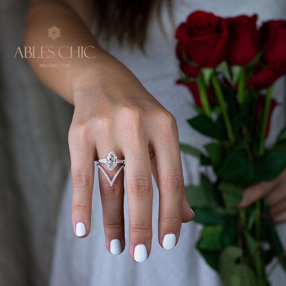 Marquise Diamant Stapelring R0304