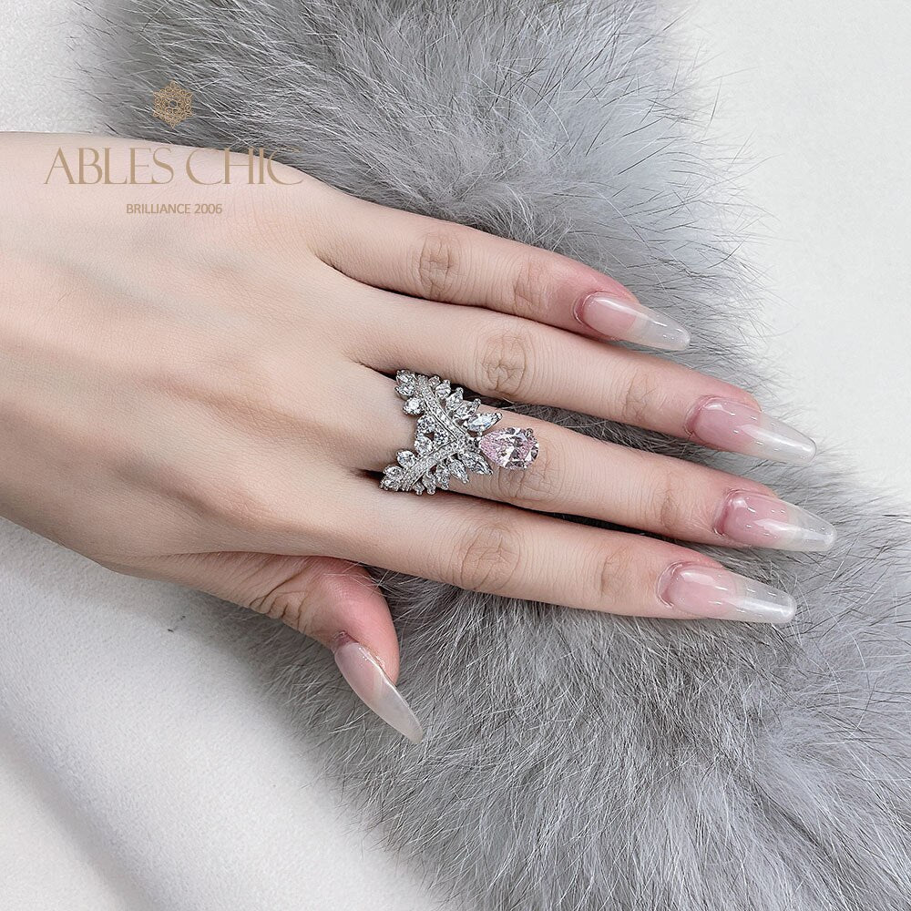 Saphir Birnenkronenring R1532