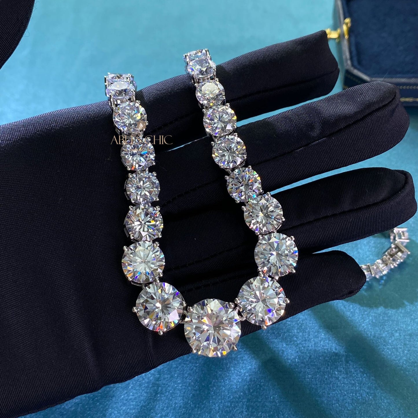 Gradient Iced Out Bling Halskette P0513