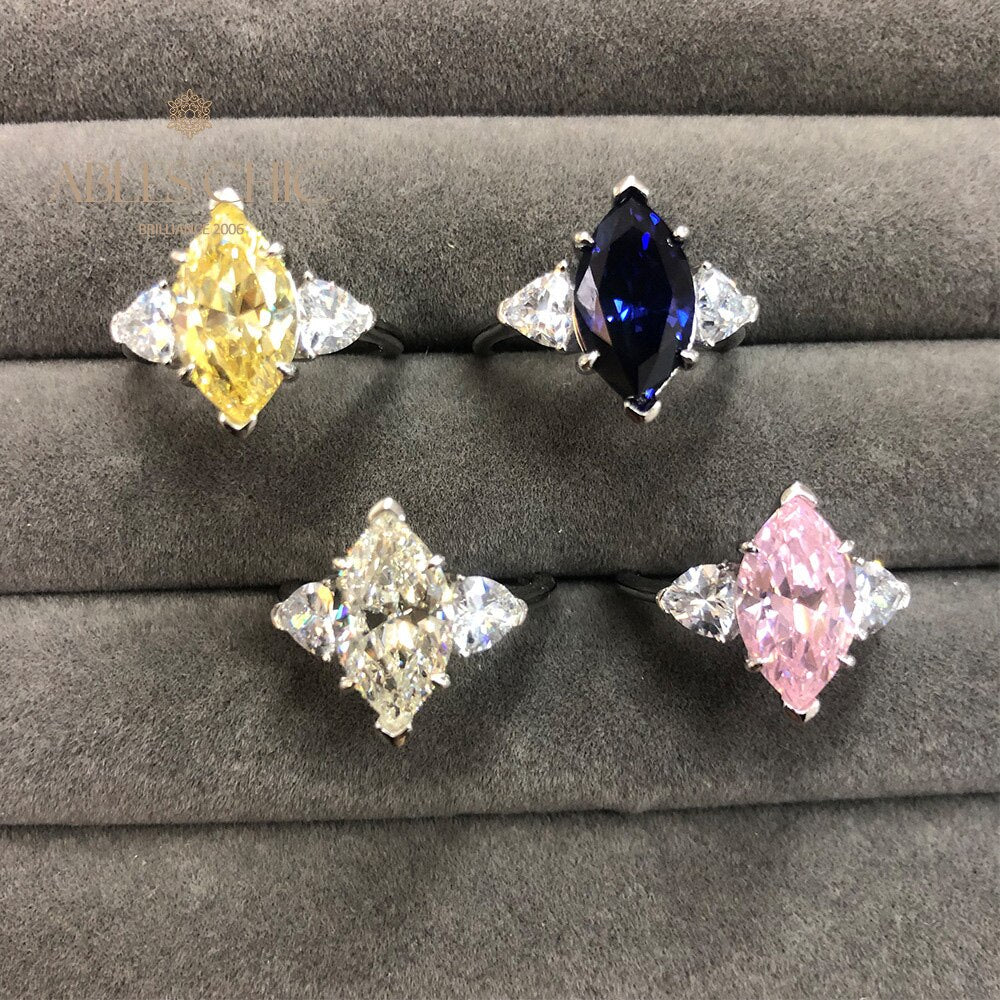 Diamant-Verlobungsring mit 3 Steinen R0313