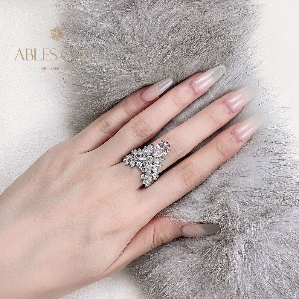 Saphir Birnenkronenring R1532