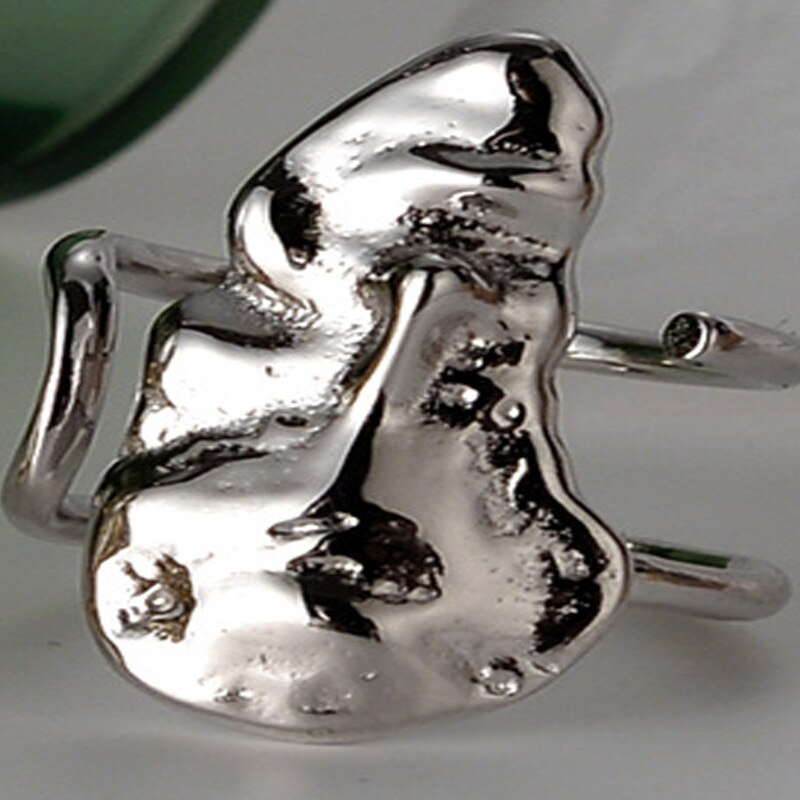 Abstrakter, zerknitterter breiter Ring R1133