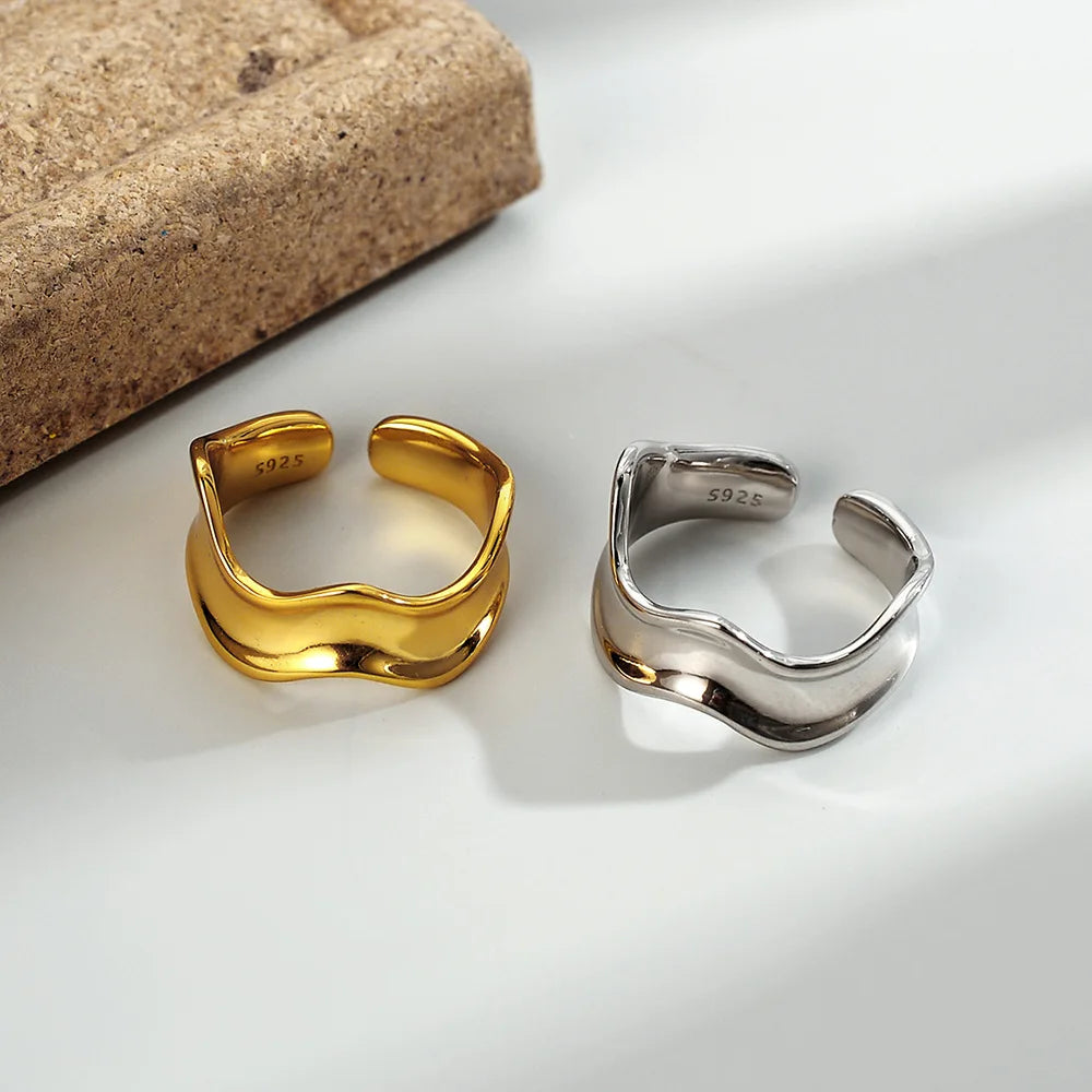 Abstrakter breiter dicker Ring R1045